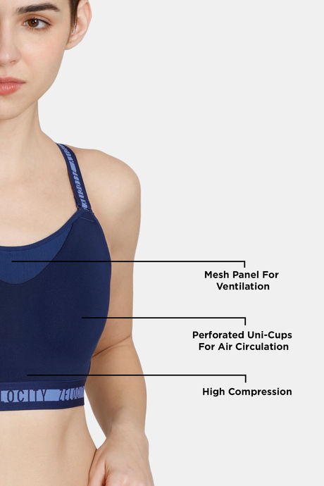 Zelocity High Impact Sports Bra - Medieval Blue — image 7